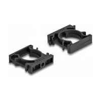 Delock Kabelschlauchhalter mit Verschlussclip 25 mm 4 Stück schwarz