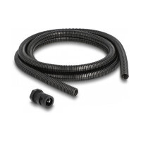 Delock Kabelschutzschlauch 2 m x 13 mm mit 2 x PG9 Schlauchverschraubung Set schwarz
