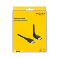 Delock DisplayPort Kabel Stecker gerade zu Stecker 90° oben gewinkelt 8K 60 Hz 3 m ohne Einrastfunktion