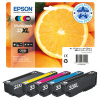 Epson Tinte 33XL C13T33574011 5er Multipack (BKMCY/Schwarz Foto) bis zu 650 Seiten