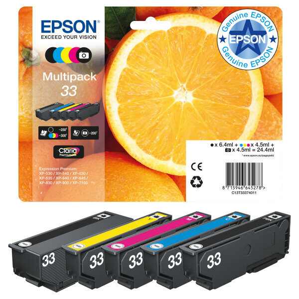 Epson Tinte 33 5er-Pack black + color T3337