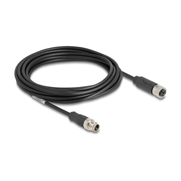 Delock M12 Kabel X-kodiert 8 Pin Stecker zu Buchse PVC 5 m