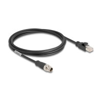 Delock M12 Kabel X-kodiert 8 Pin Stecker zu RJ45 Stecker...