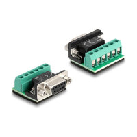 Delock Adapter USB Type-C™ zu 1 x Seriell RS-422/485 Stecker mit 6 Pin Terminalblock 5 V 1 m