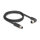 Delock M12 Kabel L-kodiert 4 Pin Stecker gerade zu Buchse rechts gewinkelt PUR schleppkettentauglich 2 m schwarz