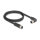 Delock M12 Kabel L-kodiert 4 Pin Stecker rechts gewinkelt zu Buchse gerade PUR schleppkettentauglich 3 m schwarz