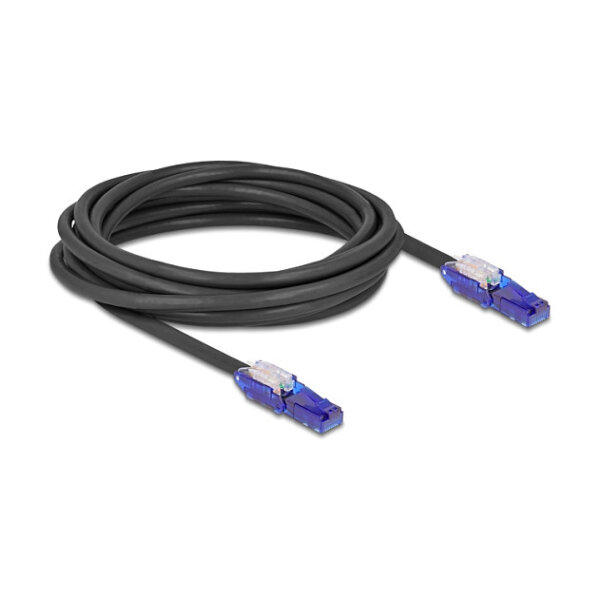 Delock RJ45 Netzwerkkabel Cat.6 UTP mit 180° winkelbaren Steckern schwarz 5 m