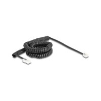 Delock Telefonkabel / Spiralkabel RJ11 Stecker zu RJ45...