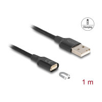 Delock Magnetisches USB-Ladekabel schwarz 1 m