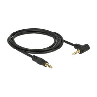 Delock Kabel Klinke 3,5 mm 4 Pin Stecker > Stecker gewinkelt 2 m schwarz