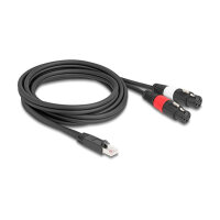 Delock Adapterkabel RJ45 Stecker zu 2 x XLR 3 Pin Buchse...