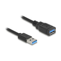 Delock USB 5 Gbps Spiralkabel Typ-A Stecker zu Typ-A Buchse 0,4 m bis 0,6 m schwarz
