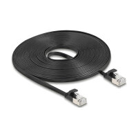 Delock RJ45 Flachband Patchkabel Stecker zu Stecker Cat.6A U/FTP 7,5 m schwarz