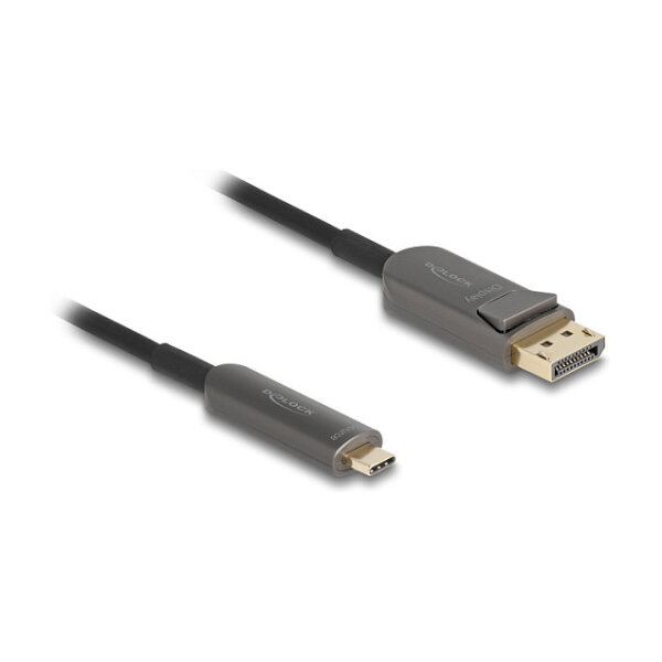 Delock Aktives Optisches Kabel USB Type-C™ zu DisplayPort 8K 60 Hz 40 Gbps 30 m