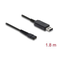 Delock USB Ladekabel 3,5 V für Elektrorasierer kompatibel mit Wahl Color Pro 9649 - Rasierer Ladegerät Ersatzkabel 1,8 m
