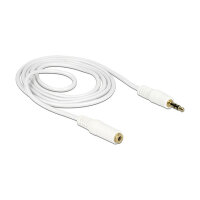 Delock Klinkenverlängerungskabel 3,5 mm 3 Pin Stecker > Buchse 1 m weiß
