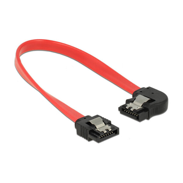 Delock SATA 6 Gb/s Kabel gerade auf links gewinkelt 20 cm rot