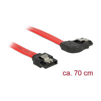 Delock SATA 6 Gb/s Kabel gerade auf rechts gewinkelt 70 cm rot