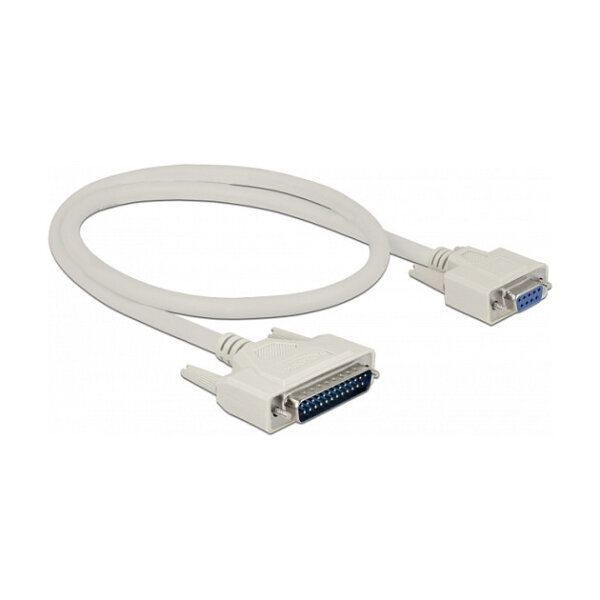 Delock Serielles Kabel D-Sub 25 Stecker zu D-Sub 9 Buchse 0,5 m