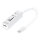 DIGITUS USB-C-Hub 3-Port 2.0->3xA2.0 1xReader in.Kabel weiß