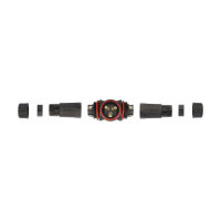 Delock Kabelverbinder T-Form für Außenbereich 3 Pin, IP68 wasserdicht, schraubbar, Kabeldurchmesser 4,5 - 7,5 mm schwarz