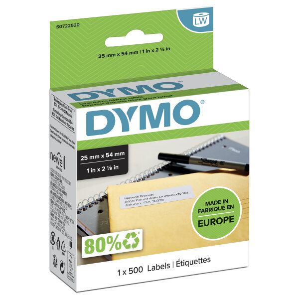 Dymo Rücksendeadressaufkleber S0722520 54 x 25mm weiss
