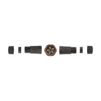 Delock Kabelverbinder für Außenbereich 5 Pin, IP68 wasserdicht, schraubbar, Kabeldurchmesser 4,5 - 7,5 mm schwarz