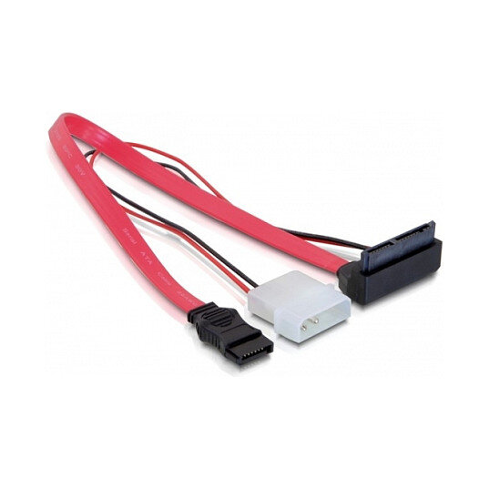 Delock Kabel Micro SATA Stecker > 2 Pin Power 5 V / 3,3 V + SATA 7 Pin 30 cm oben gewinkelt