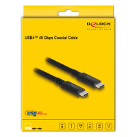Delock USB4™ 40 Gbps Kabel koaxial 1,2 m USB PD 3.1 Extended Power Range 240 W