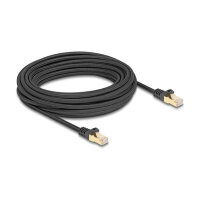 Delock RJ45 Netzwerkkabel mit Geflechtmantel Cat.6A S/FTP Stecker zu Stecker 10 m schwarz