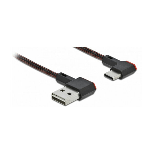 Delock EASY-USB 2.0 Kabel Typ-A Stecker zu USB Type-C™ Stecker gewinkelt links / rechts 0,5 m schwarz