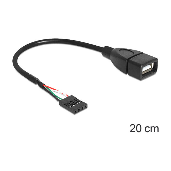 Delock Kabel USB Pin Header Buchse > USB 2.0 Typ-A Buchse 20 cm