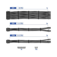 Delock PSU Verlängerungskabel Set 30 cm 6-teilig...