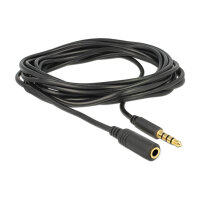 Delock Klinkenverlängerungskabel 3,5 mm 4 Pin Stecker zu Buchse 3 m schwarz