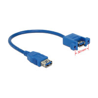 Delock USB 5 Gbps Kabel Typ-A Buchse zu USB 5 Gbps Typ-A Buchse zum Einbau 25 cm