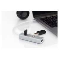 DIGITUS USB Adapter USB2.0/C -> RJ45 Ethernet+3-Port-Hub wei