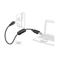 Delock Ladekabel USB 2.0 Typ-A Stecker > USB 2.0 Micro-B Stecker mit Schalter für Raspberry Pi 1,5 m