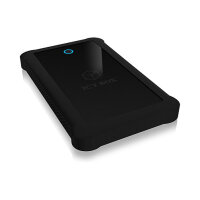 ICY BOX IB-233U3-B Externes USB-A 3.0 Gehäuse für 2,5" SATA HDD/SSD mit Silikon-Schutzhülle