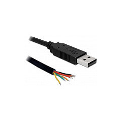Delock USB 2.0 zu Seriell UART TTL (5 V) Konverter mit 6 offenen Kabelenden und 5 V Ausgangsspannung 1,8 m