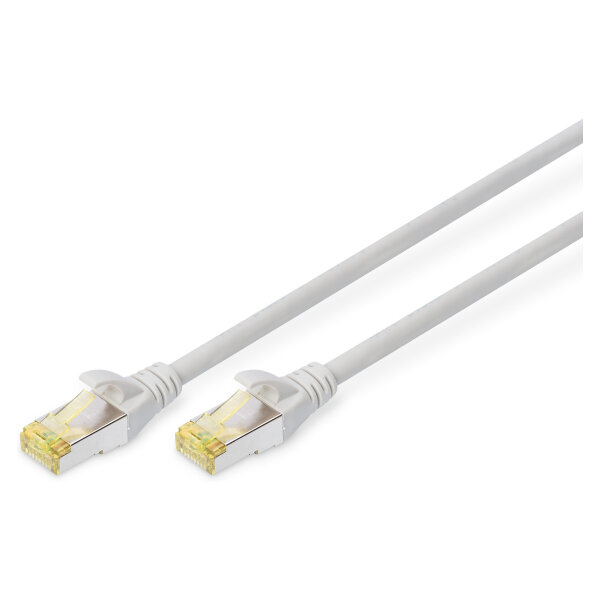 DIGITUS Patchkabel Cat6a S/FTP 2xRJ45 1.0m grau Hebelschutz Polybeutel