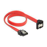 Delock SATA 6 Gb/s Kabel gerade auf unten gewinkelt 30 cm rot