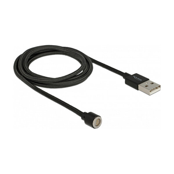 Delock Magnetisches USB Daten- und Ladekabel schwarz 1,1 m
