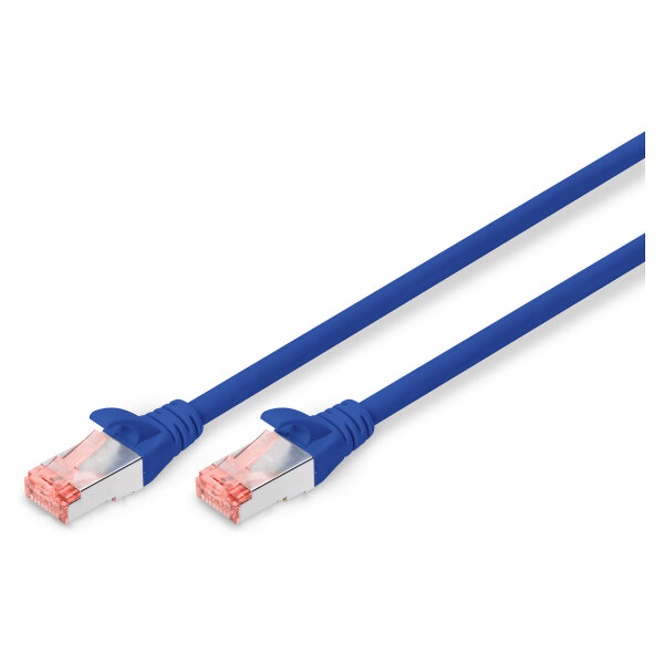 DIGITUS Patchkabel Cat6 S/FTP 2xRJ45 3.0m blau Hebelschutz Polybeutel