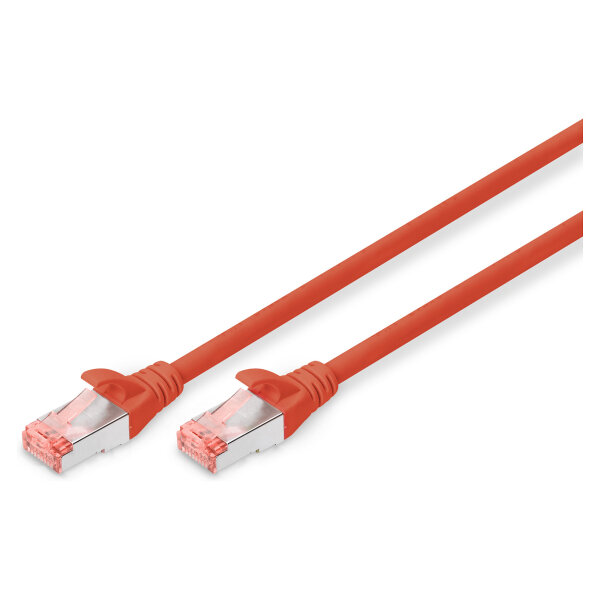 DIGITUS Patchkabel Cat6 S/FTP 2xRJ45 3.0m rot Hebelschutz Polybeutel