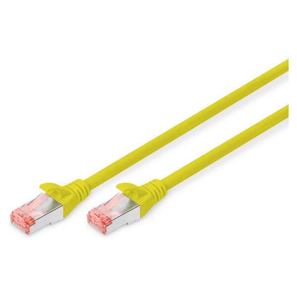 DIGITUS Patchkabel Cat6 S/FTP 2xRJ45 5.0m gelb Hebelschutz Polybeutel