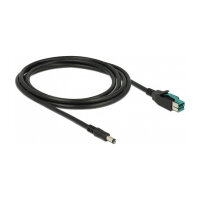 Delock PoweredUSB Kabel Stecker 12 V > DC 5,5 x 2,1 mm Stecker 2 m für POS Drucker und Terminals