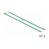 Delock Edelstahlkabelbinder L 200 x B 4,6 mm grün 10...