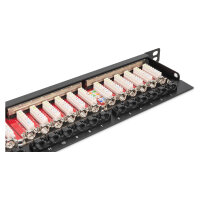 DIGITUS Patchpanel 0,5HE 24-Port Cat6a geschirmt schwarz