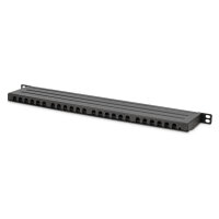 DIGITUS Patchpanel 0,5HE 24-Port Cat6a geschirmt schwarz