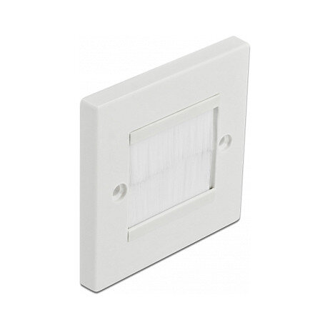 Delock Kabelmanagement Abdeckblende 86 x 86 mm mit weißen Bürstenstreifen